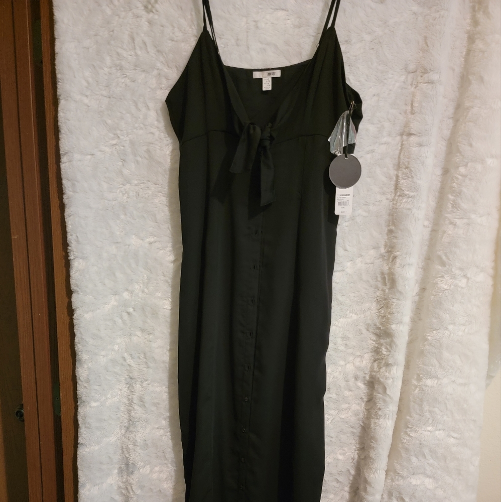 Black button up dress